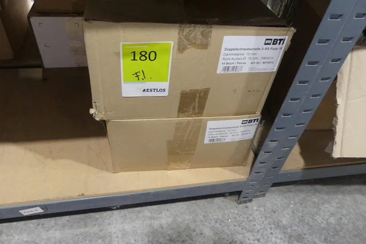 Konvolut Befestigungsmaterial, BTI Doppelschraubschelle S-RS Polar 19, Rohr-Außen-Ø 76 mm, M8/M10 Umfang: Fachinhalt